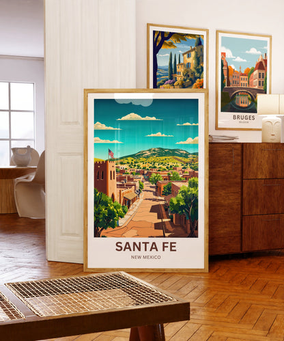 Santa Fe Travel Poster  - Mesmerizing Urban Street View