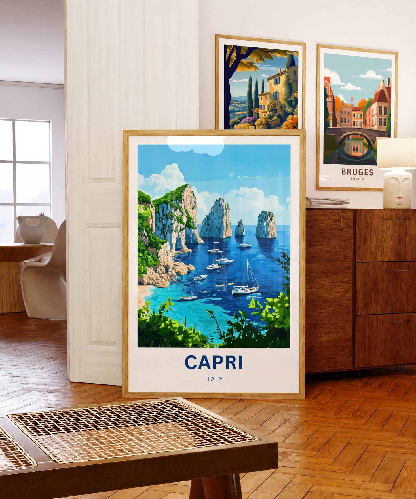 Capri Travel Poster - Enchanting Views of Italy Blue Coast