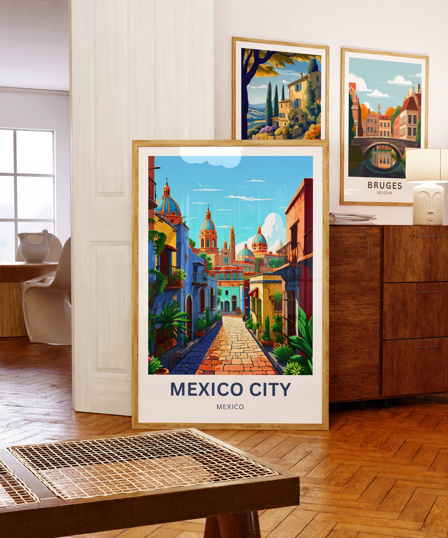 Mexico City Travel Poster - Bustling Urban Streets