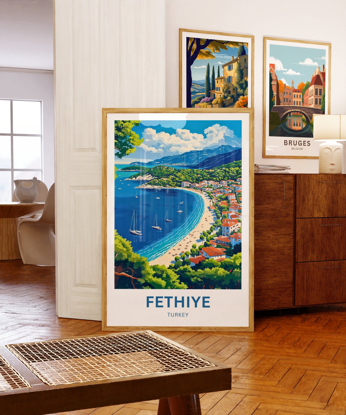 Fethiye Travel Poster - Charming Turkey's Coastal Town View