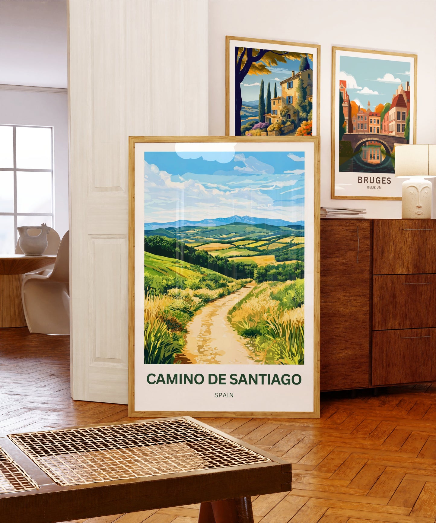 Camino de Santiago Travel Poster - Scenic Trail Views of the Camino