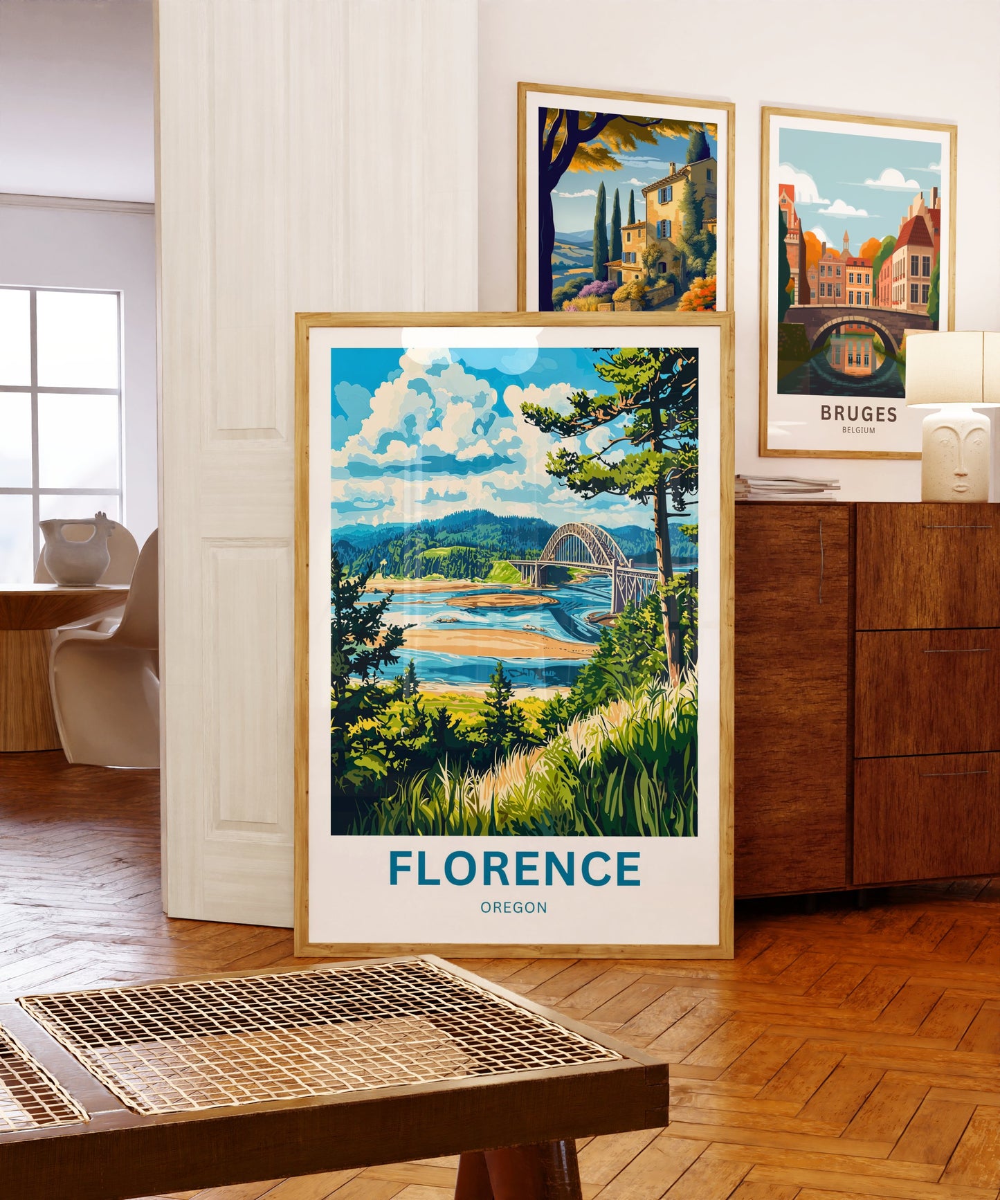 Florence Travel Poster - Captivating Oregon River View