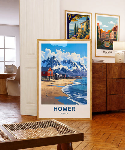 Homer Travel Poster - Breathtaking Alaska Peaks