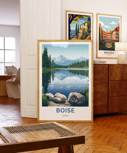 Boise Travel Poster - Tranquil Lakeside Spot