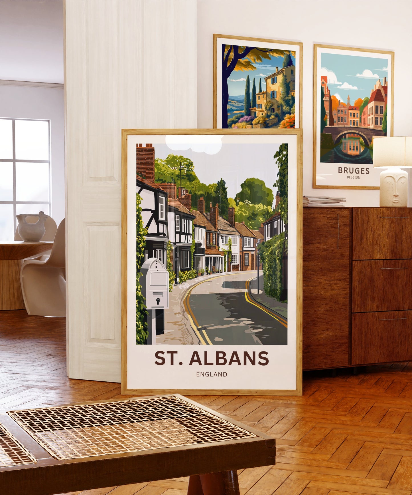 St. Albans Travel Poster - Captivating Serene Street