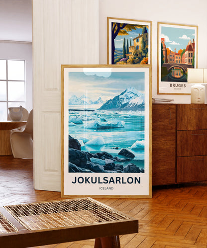 Jökulsárlón Travel Poster - Breathtaking View of Iceland Lagoon