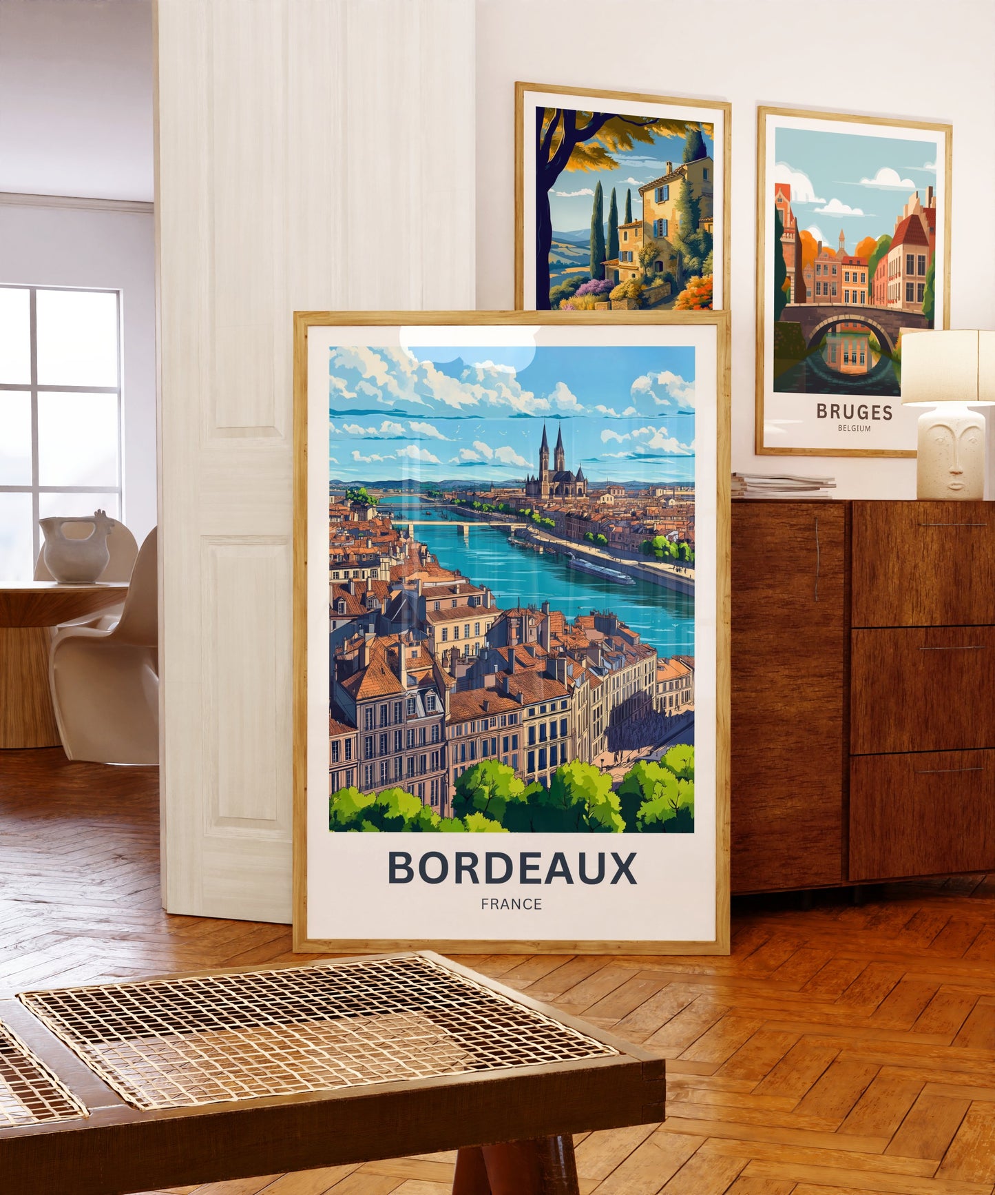Bordeaux Travel Poster - Captivating View of France City River