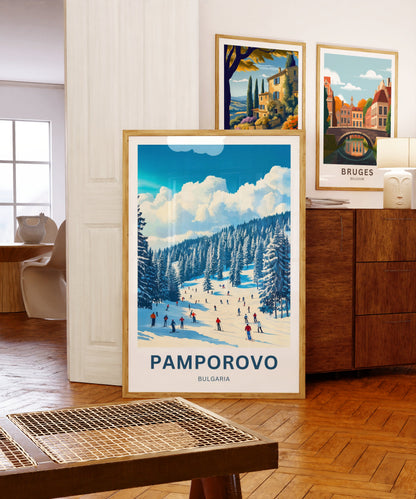 Pamporovo Ski Travel Poster - Bulgaria Winter Escape