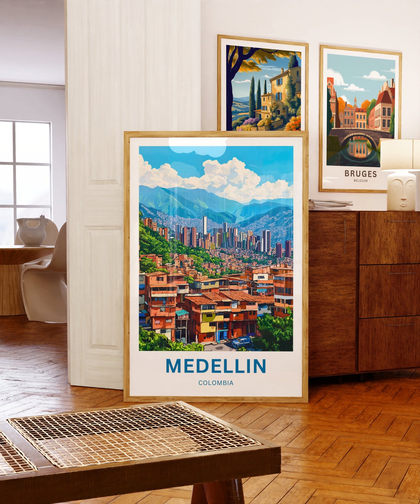 Medellín Travel Poster - Colombia Vibrant Hills and Timeless Beauty