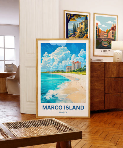 Marco Island Travel Poster- Escape to Sun-Kissed Island Shores of Florida
