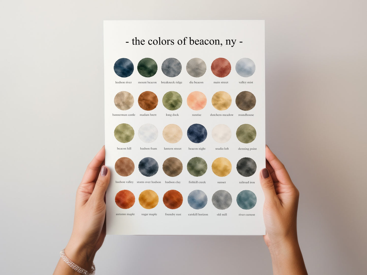 The Colors of Beacon, NY - Watercolor Print