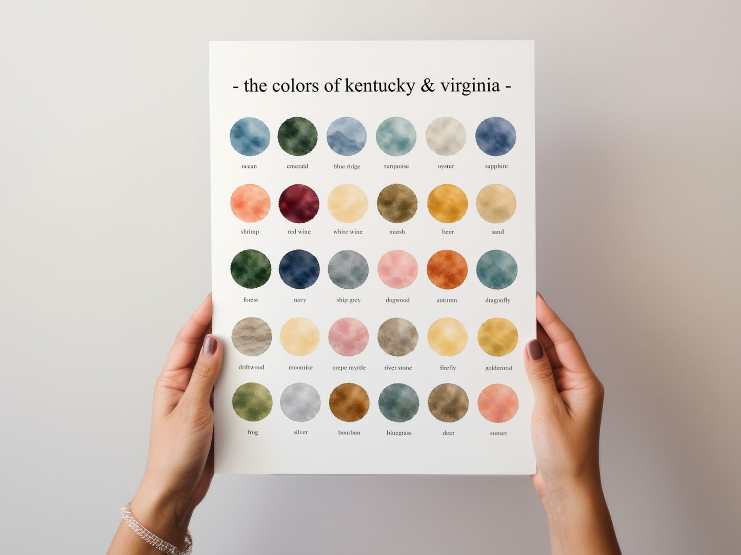 The Colors of  Kentucky & Virginia - Watercolor Print