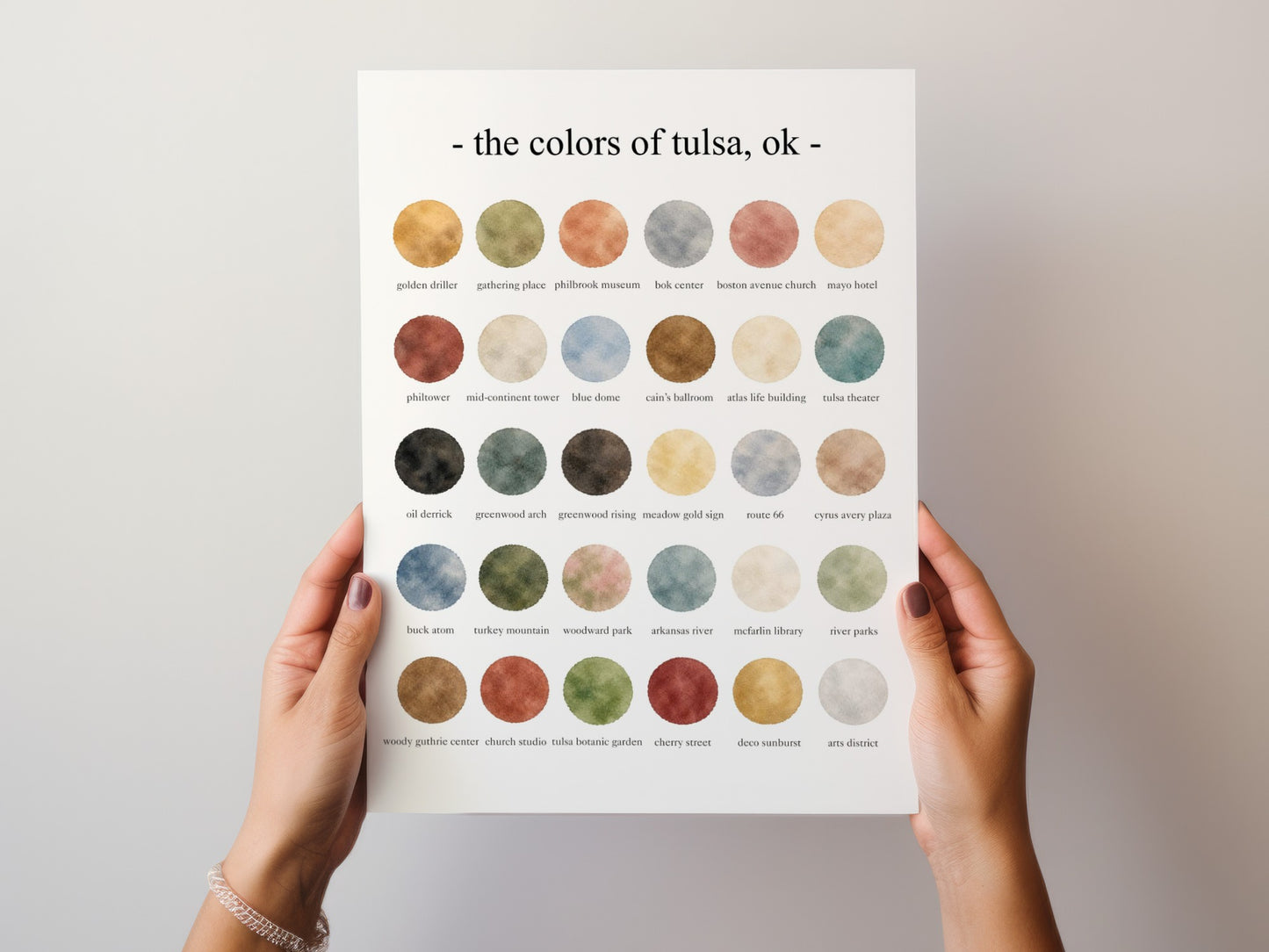 The Colors of Tulsa, OK - Watercolor Print