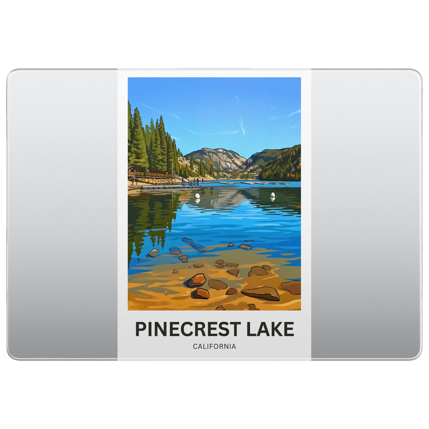 Pinecrest Lake Travel Poster - Mountain Mirror Lake