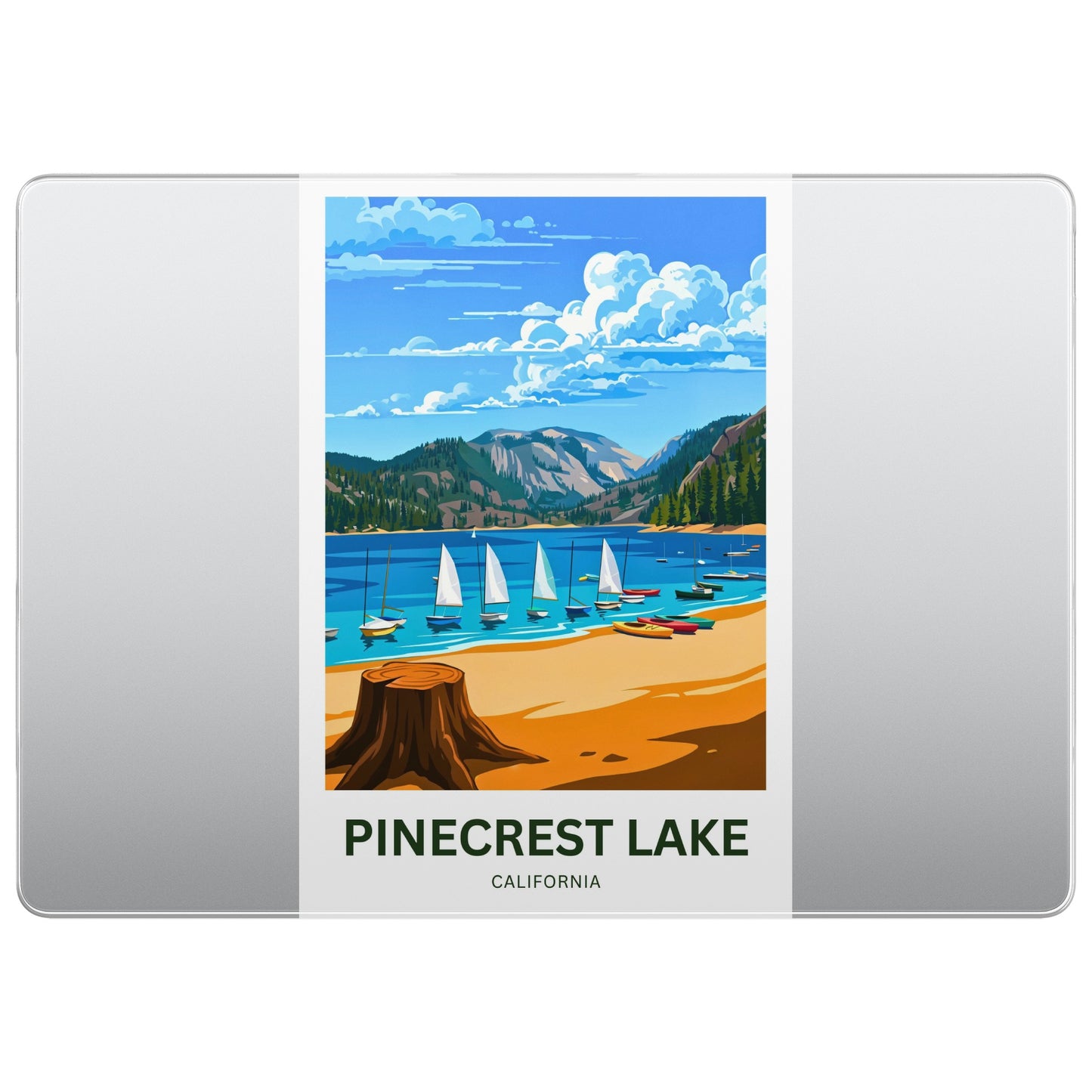 Pinecrest Lake Travel Poster - Mesmerizing Serene Lake and Mountain