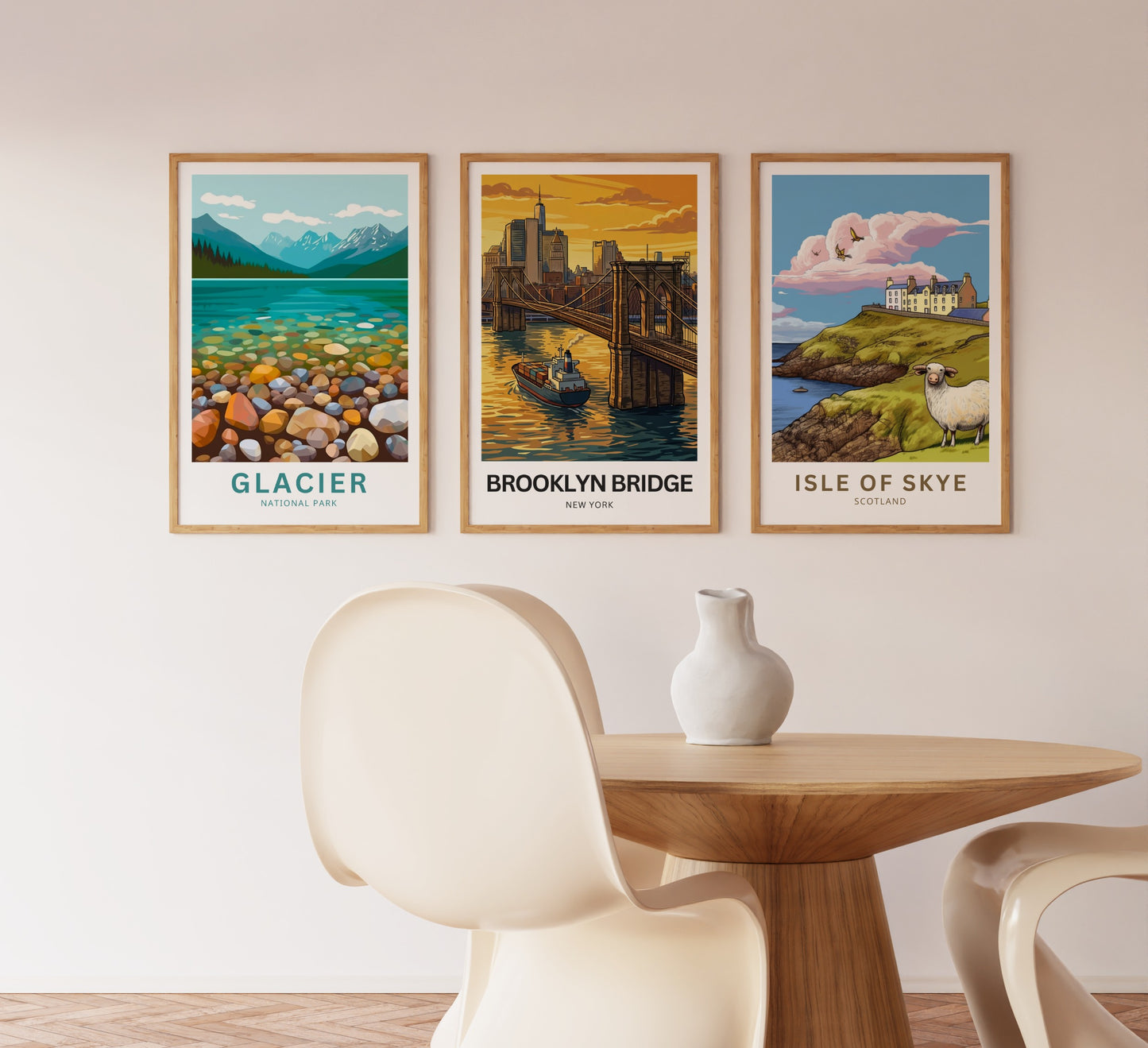 Brooklyn Bridge Travel Poster -  Golden Hour Crossing