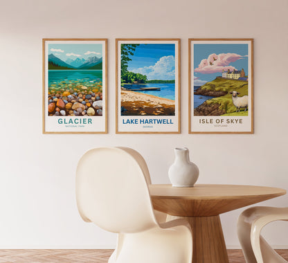 Lake Hartwell Travel Poster - Captivating Serene Water