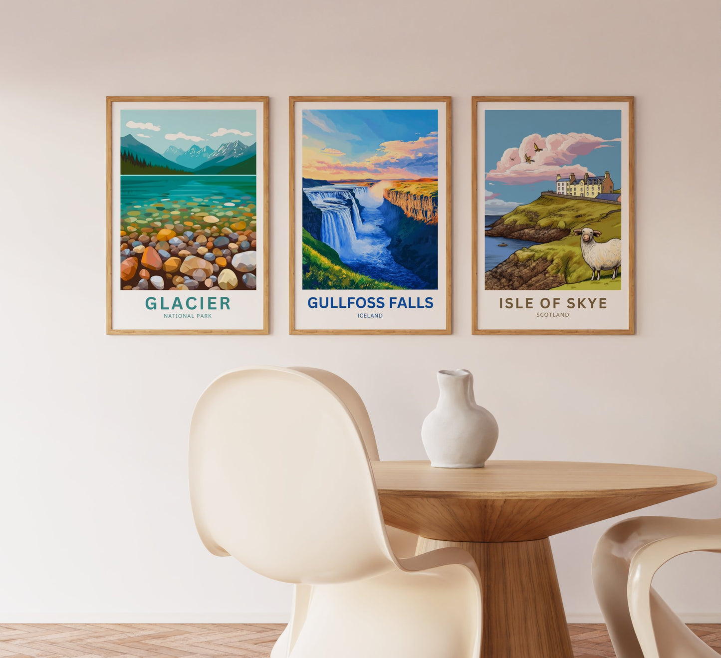 Gullfoss Falls Travel Poster - Iceland Landscape