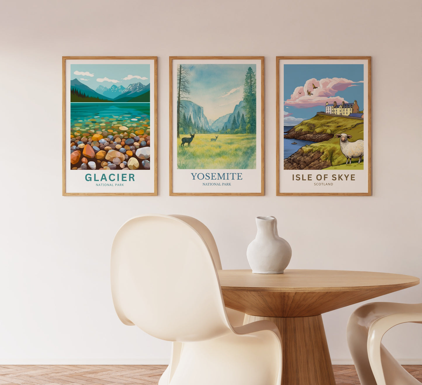 Yosemite, Watercolor design poster, National Park Print, Yosemite Wall Art