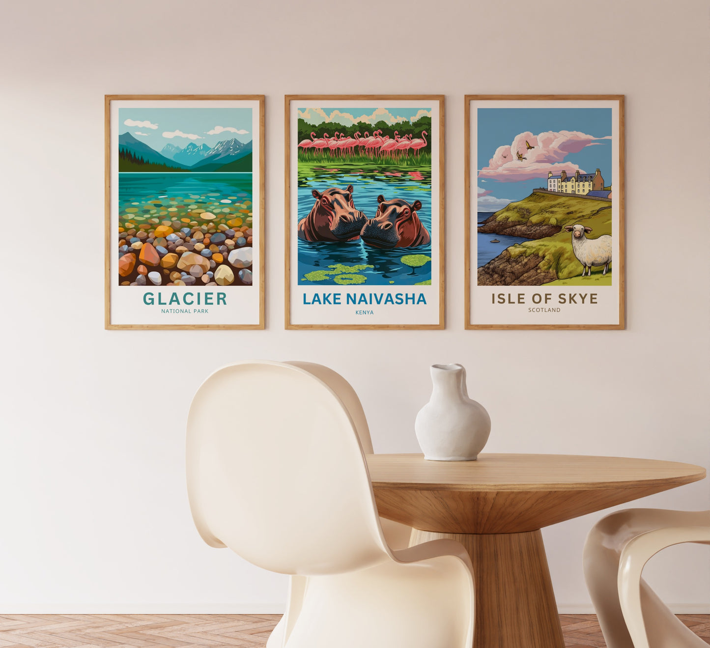 Lake Naivasha Travel Poster - Kenya Land of Hippo