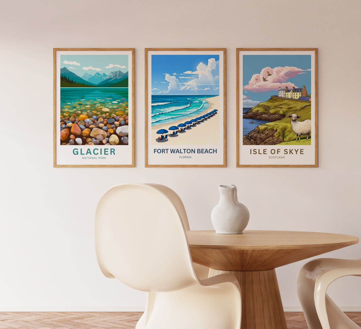 Fort Walton Beach Travel Poster - Ocean Views & Good Vibes Vacay