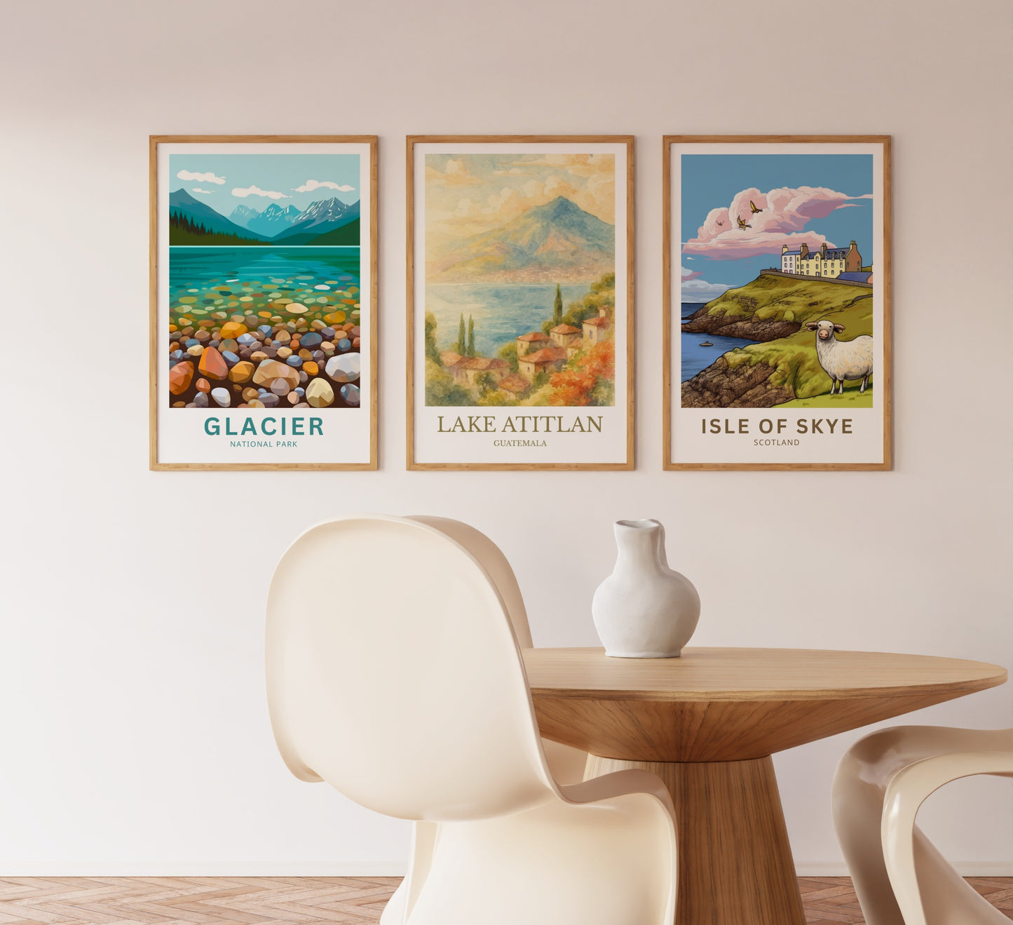 Lake Atitlán, Watercolor design poster, Guatemala Print, Lake Atitlán Wall Art