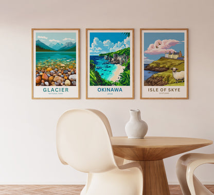 Okinawa Beach Travel Poster  - Japan Stunning Cliff