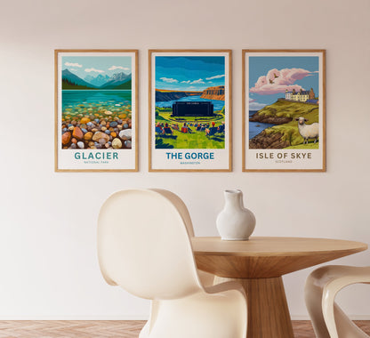 The Gorge Travel Poster- Concerts Beneath the Canyon Light