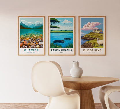 Lake Naivasha Travel Poster - Captivating Birds and Hippos