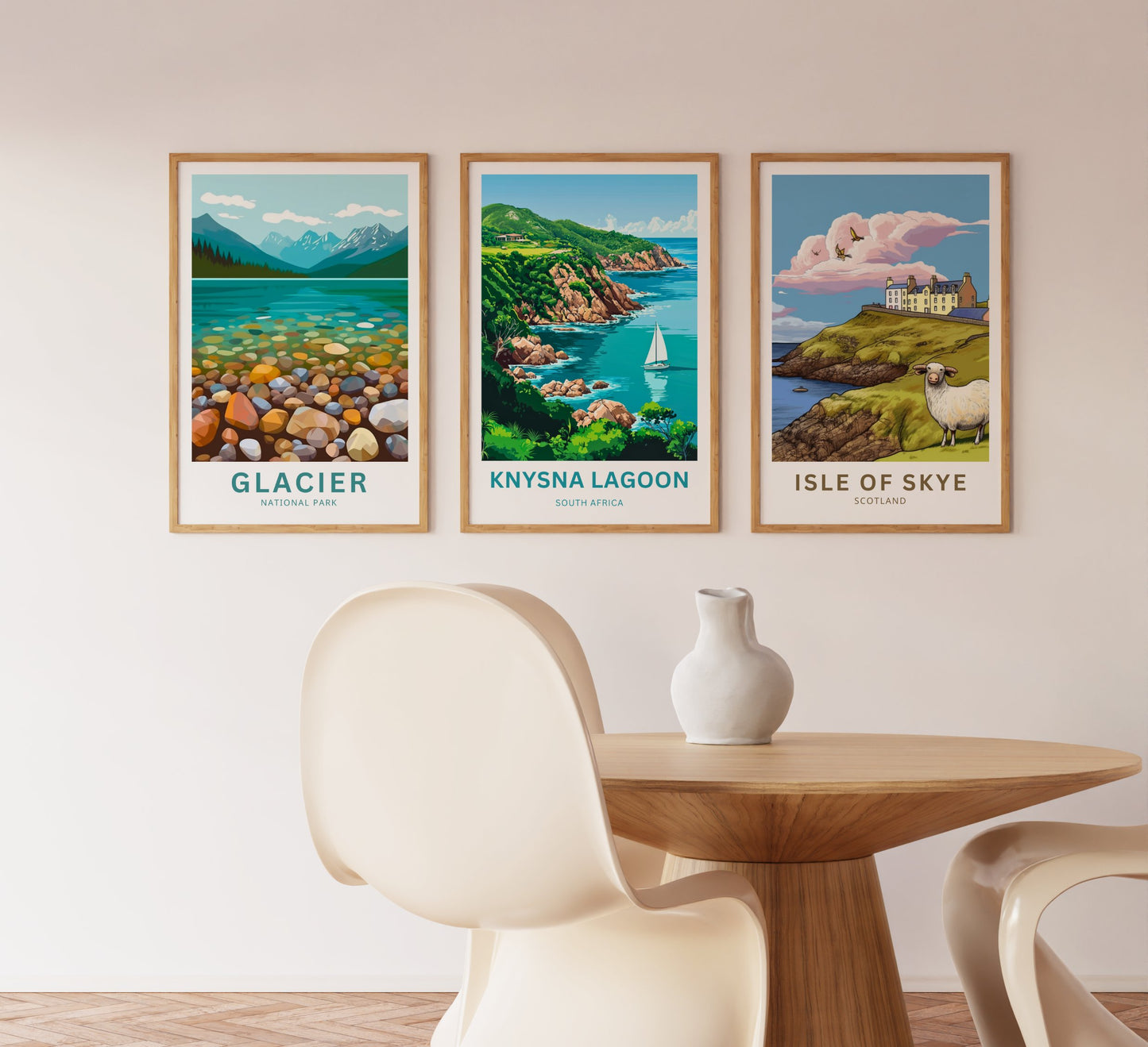 Knysna Lagoon Travel Poster - Lush Forested Surroundings