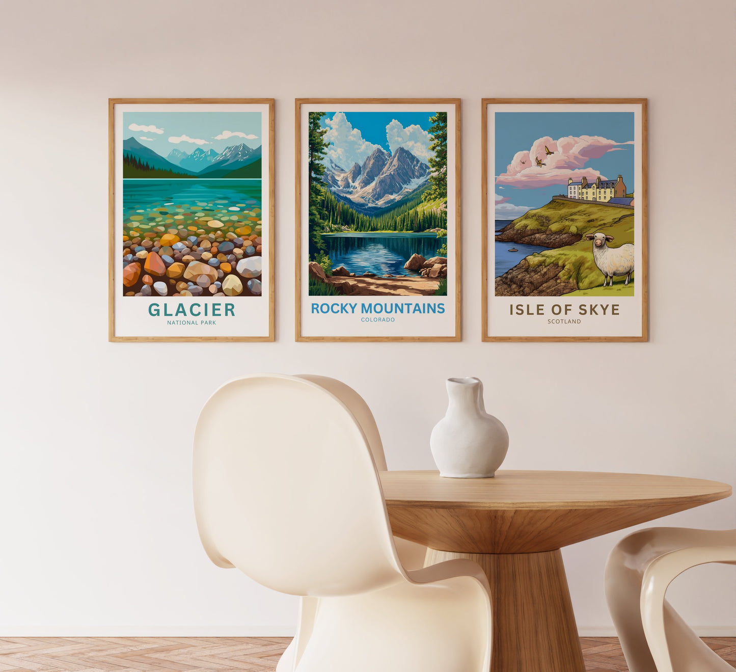 Rocky Mountains Travel Poster - Scenic Mountain Views and Landscapes