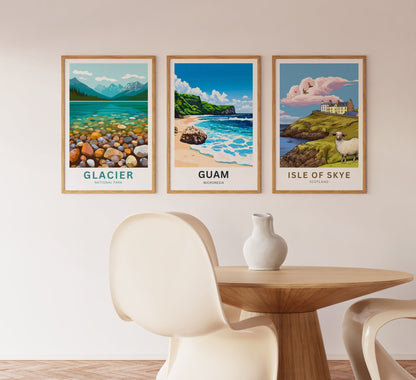 Guam Travel Poster - Breathtaking Serene Water and Shoreline