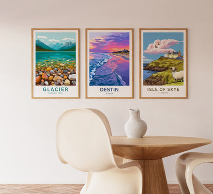 Destin, Florida Travel Poster -  Colorful Sky