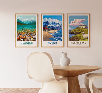 Homer Travel Poster - Breathtaking Alaska Peaks