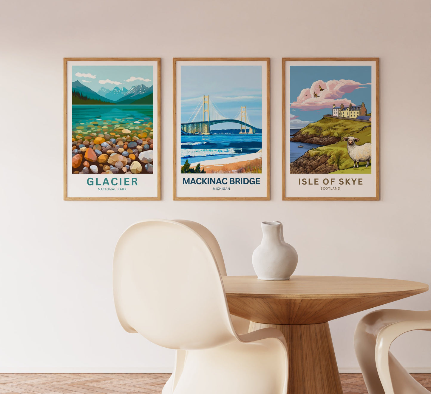 Mackinac Bridge Travel Poster - Iconic Bridge of Michigan
