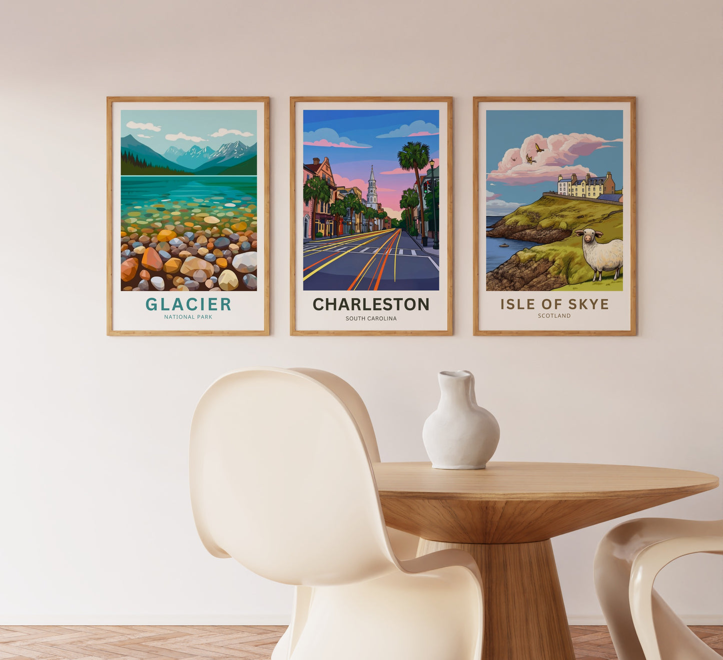 Charleston Historic District Travel Poster - Evening Glow