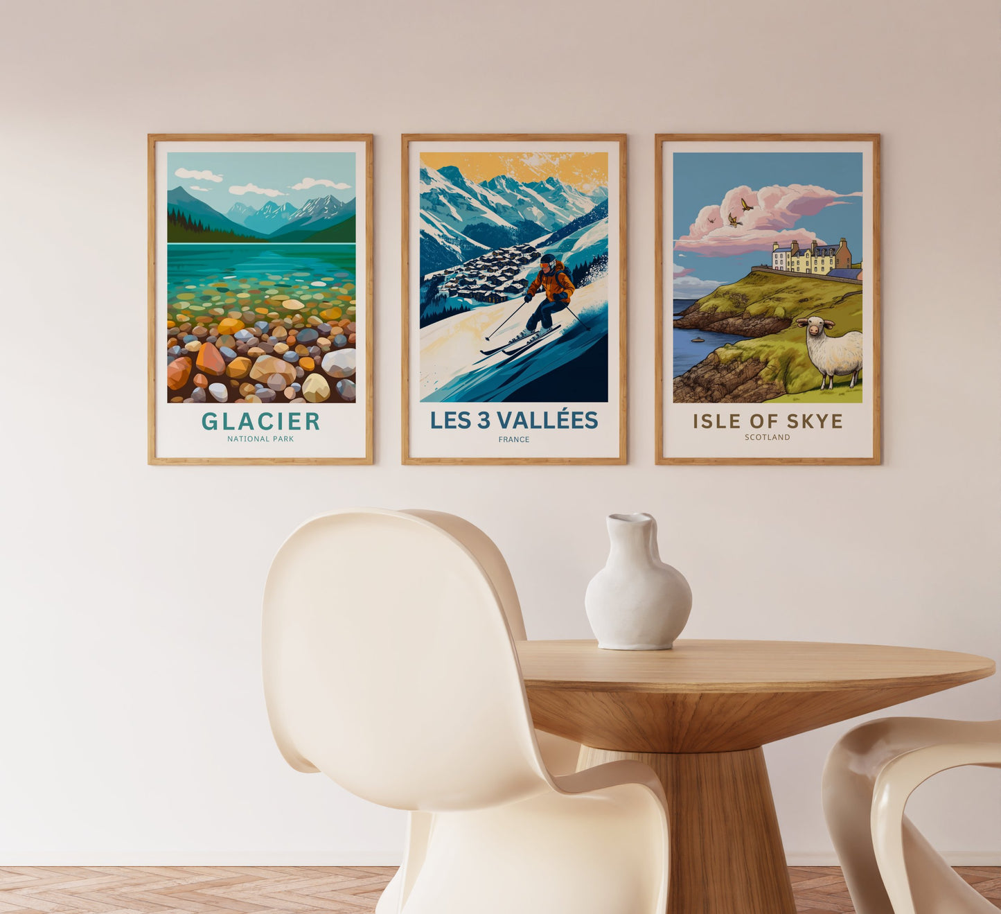 Les 3 Vallées Travel Poster - Powder Paradise Ski of LES 3 VALLÉES