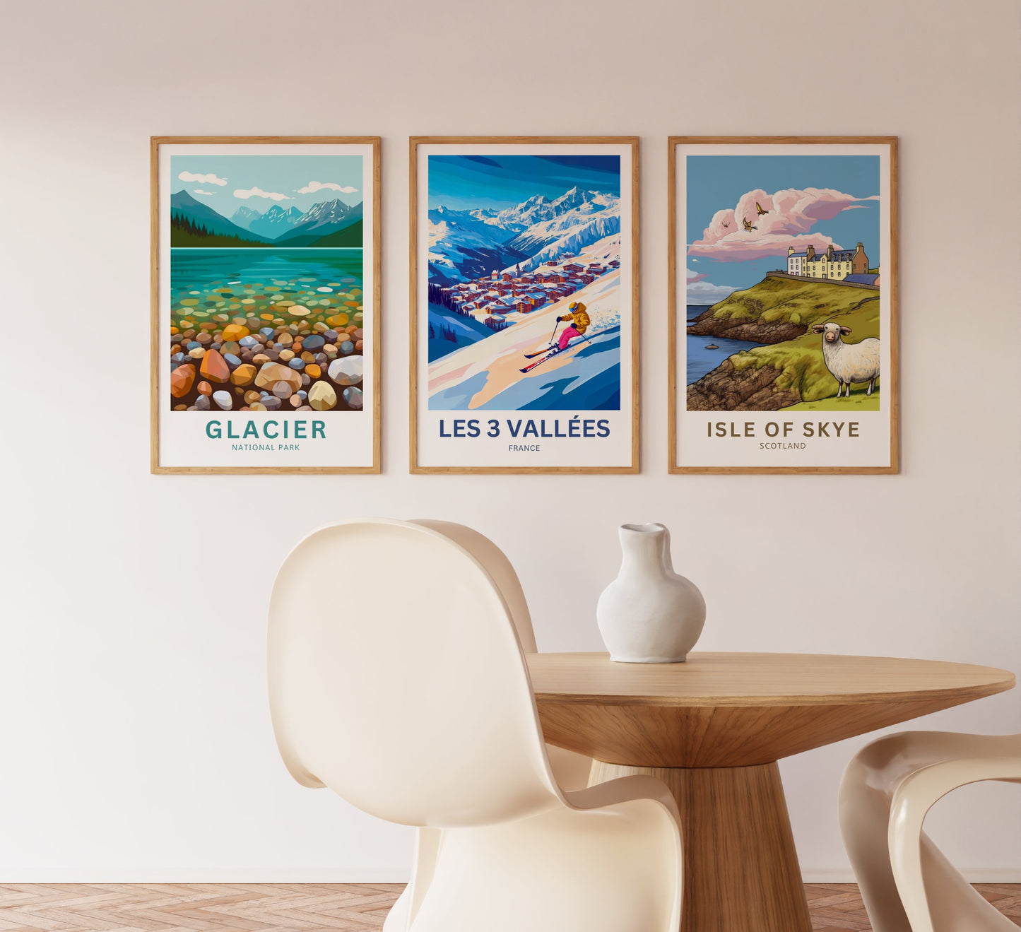 Les 3 Vallées Travel Poster- Ski Above the Clouds