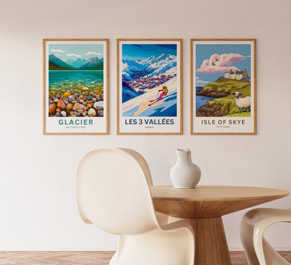 Les 3 Vallées Travel Poster- Ski Above the Clouds