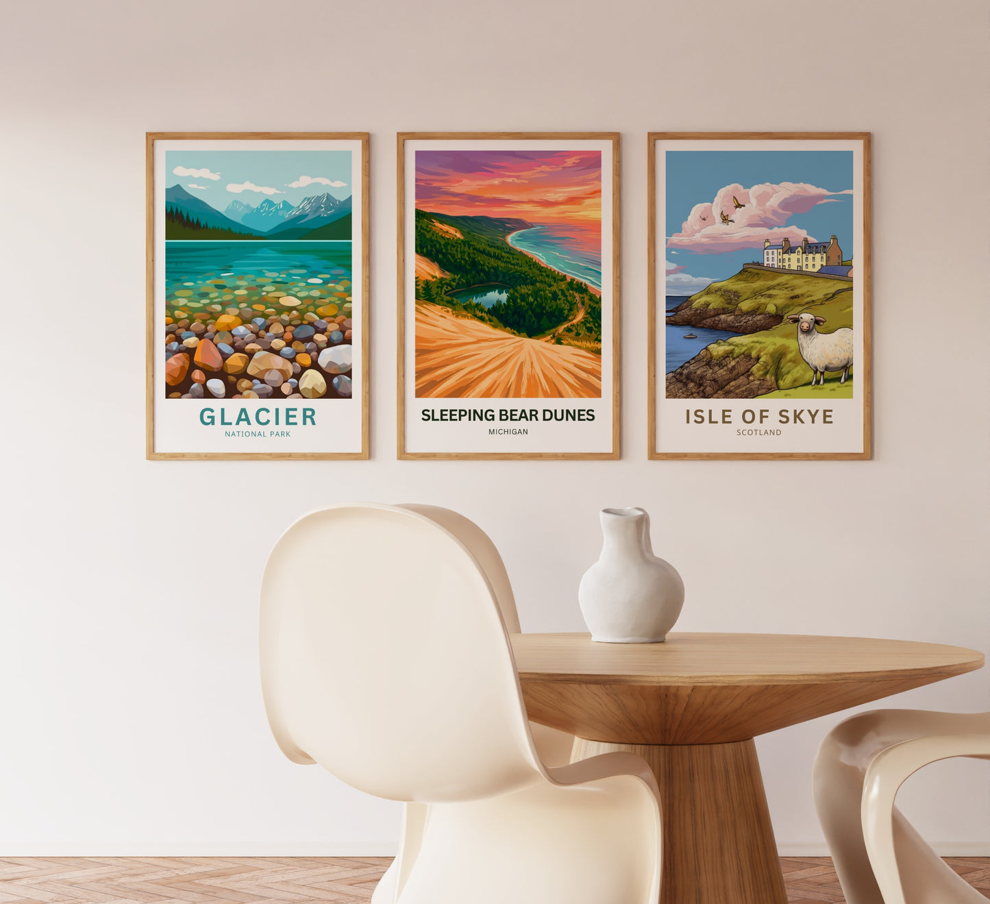 Sleeping Bear Dunes Travel Poster - Captivating Late Afternoon View