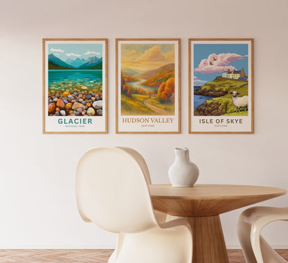 Hudson Valley, Watercolor design poster, New York Print, Hudson Valley Wall Art