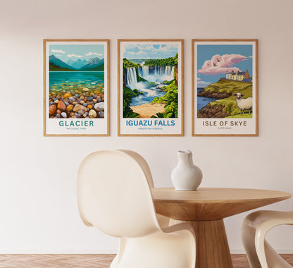Iguazu Falls Travel Poster - Stunning Rainforest and Waterfalls Argentina