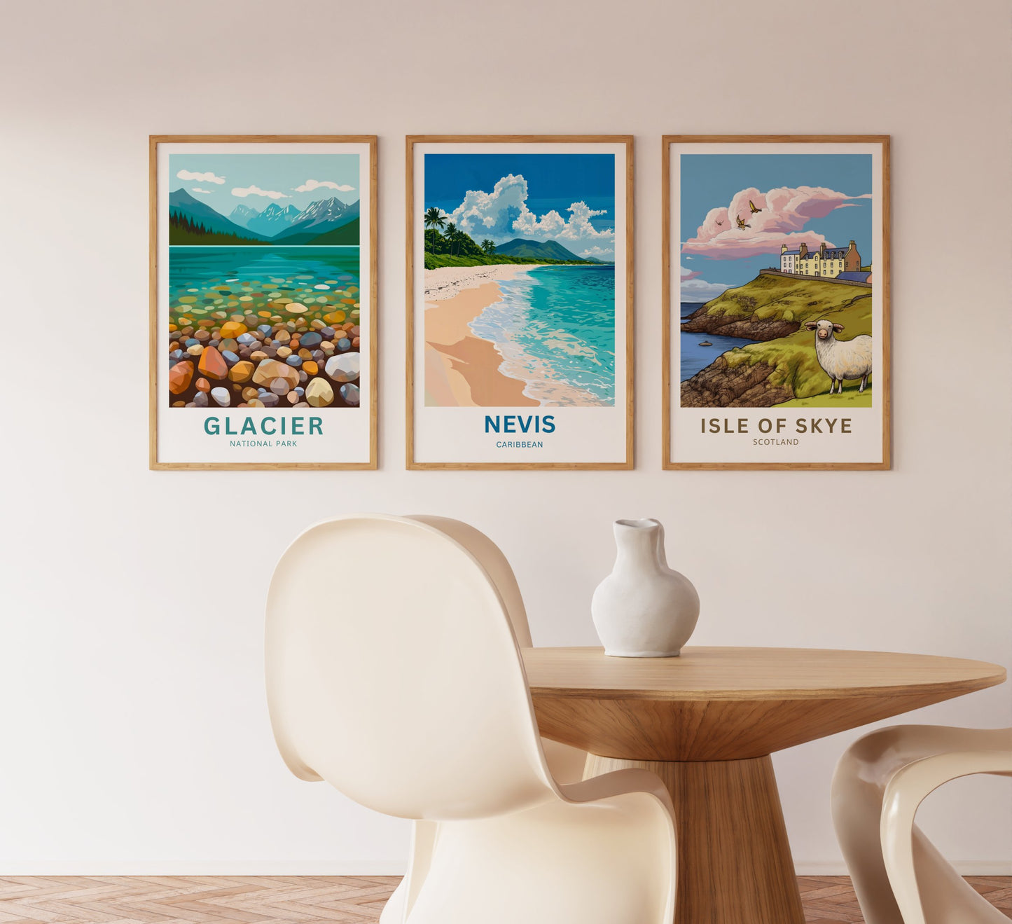 Nevis Travel Poster - Captivating Caribbean Beach Shore