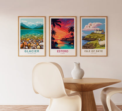 Estero, Florida Travel Poster - Stunning Sunset