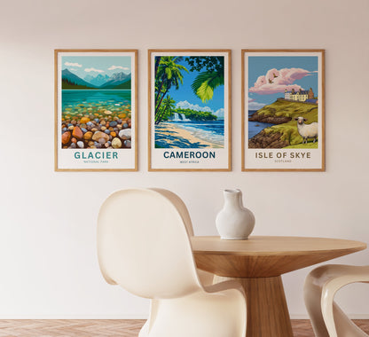 Cameroon Travel Poster  - Stunning Falls in West Africa