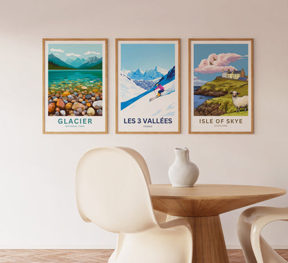 Les 3 Vallées Travel Poster