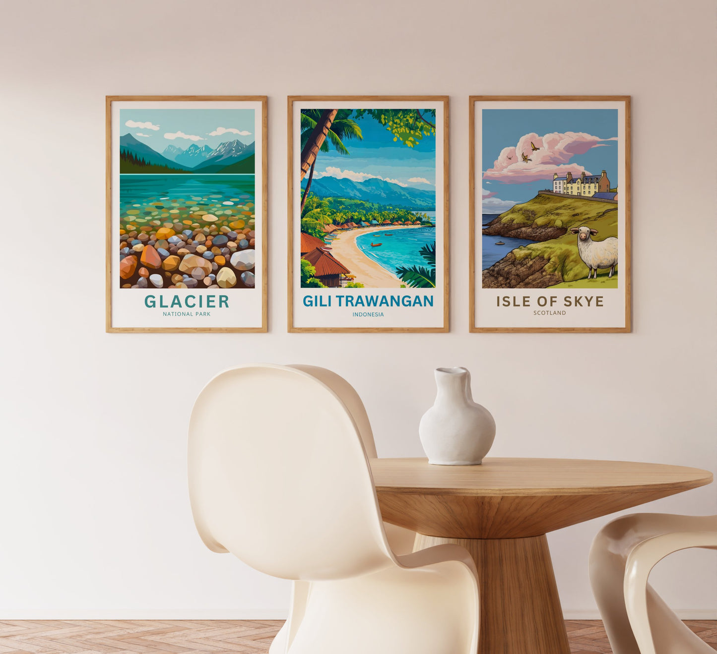 Gili Trawangan Travel Poster- Indonesia Tropical Island Life