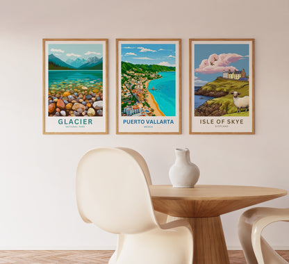 Puerto Vallarta  Travel Poster - Where Mountains Meet the Sea