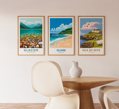 Guam Travel Poster - Breathtaking Serene View of Guam Beach