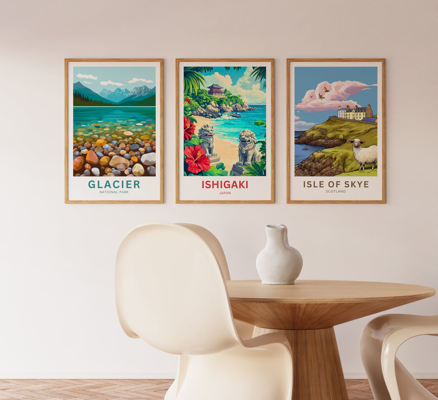 Ishigaki Travel Poster - Ryukyu Guardians on the Beach